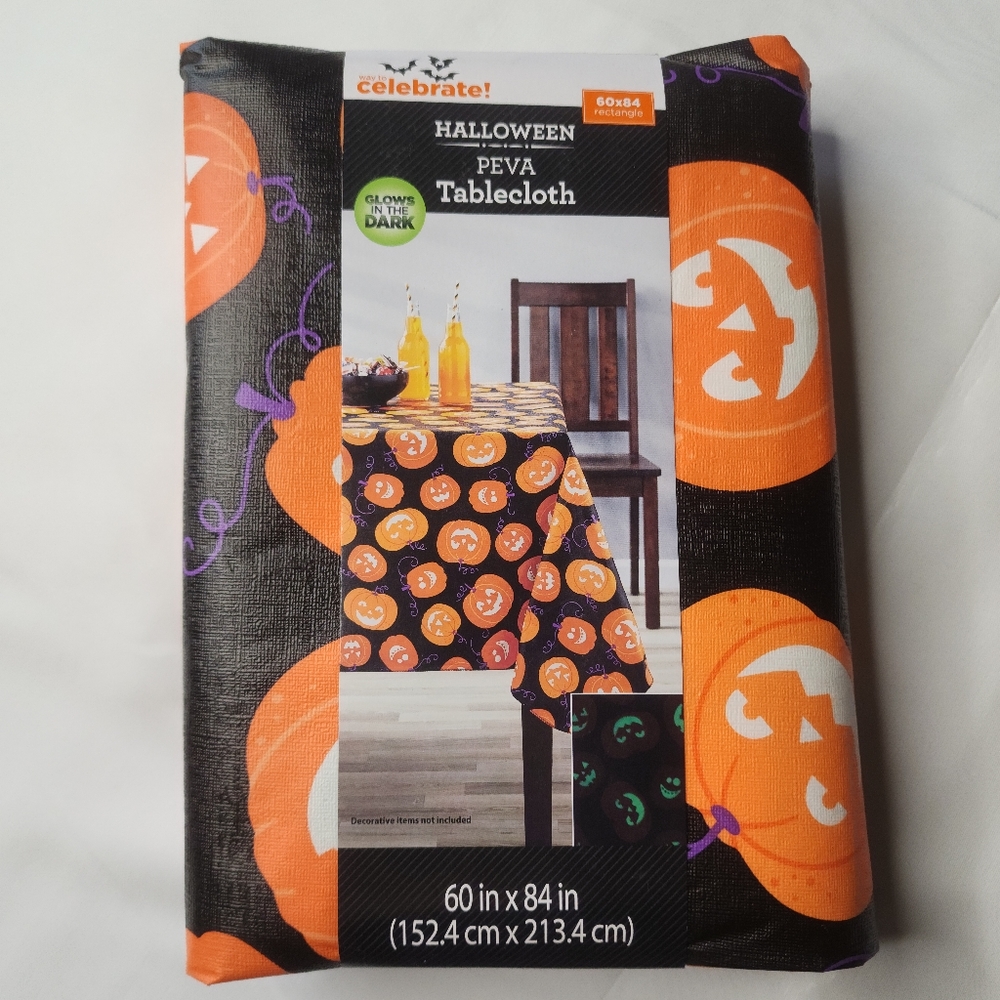 Pumpkin-Black & Orange Tablecloth